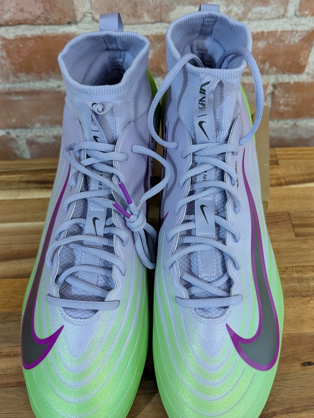 Nike Vapor Pro 1 Football Cleats Hydrangeas/Green Men's Size 16